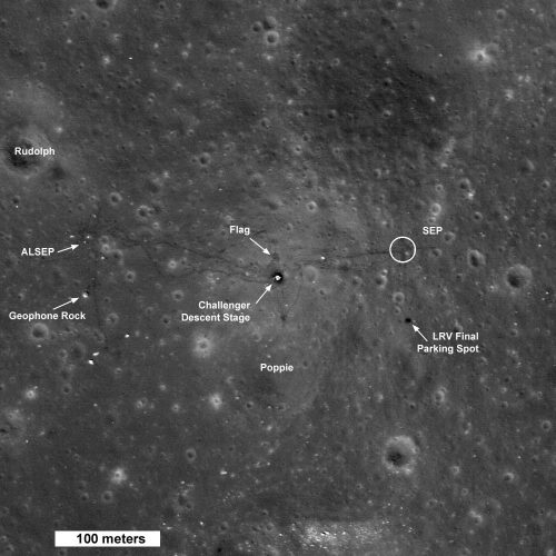 Apollo 17 landing site, as seen by LRO. Credit: Credit: NASA/GSFC/Arizona State University