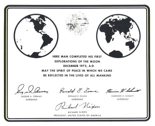Apollo 17 plaque